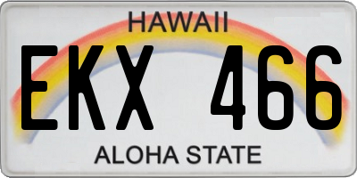 HI license plate EKX466