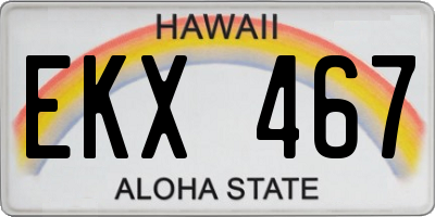 HI license plate EKX467