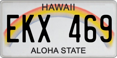 HI license plate EKX469