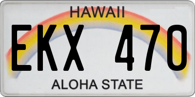 HI license plate EKX470
