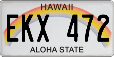 HI license plate EKX472