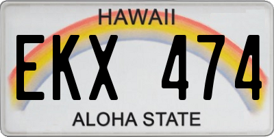 HI license plate EKX474
