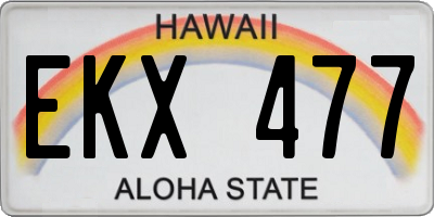 HI license plate EKX477