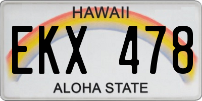 HI license plate EKX478