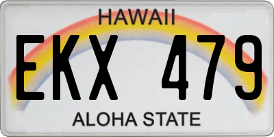 HI license plate EKX479