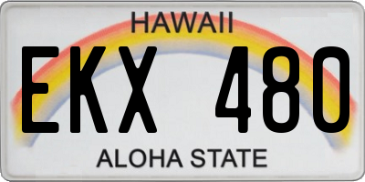 HI license plate EKX480