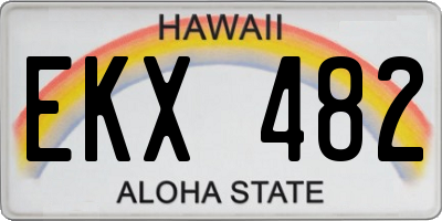 HI license plate EKX482