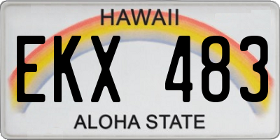 HI license plate EKX483