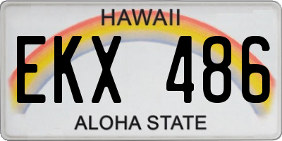 HI license plate EKX486