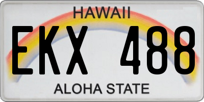 HI license plate EKX488