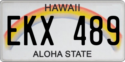 HI license plate EKX489