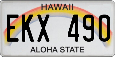 HI license plate EKX490