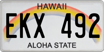 HI license plate EKX492