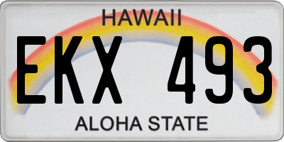 HI license plate EKX493