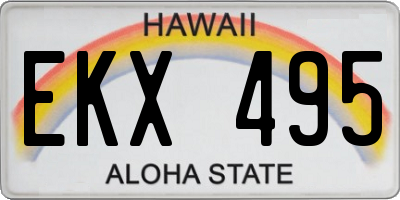 HI license plate EKX495