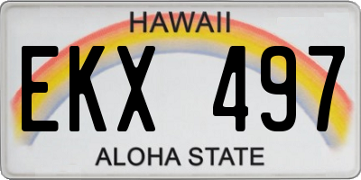 HI license plate EKX497