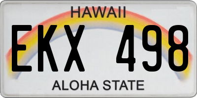 HI license plate EKX498