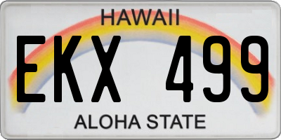 HI license plate EKX499