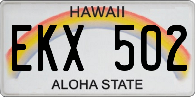 HI license plate EKX502
