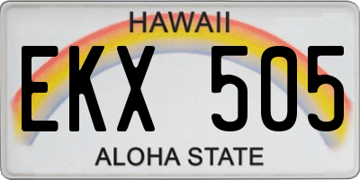 HI license plate EKX505