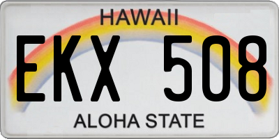 HI license plate EKX508