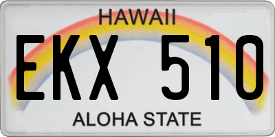 HI license plate EKX510