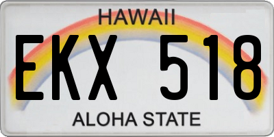 HI license plate EKX518