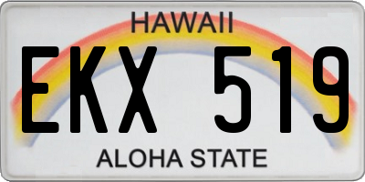 HI license plate EKX519