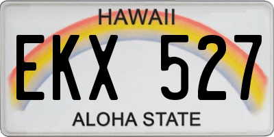 HI license plate EKX527