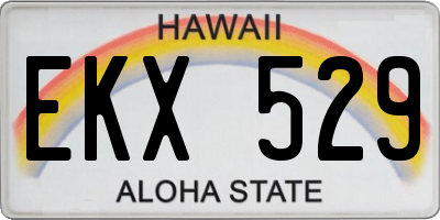 HI license plate EKX529