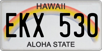 HI license plate EKX530