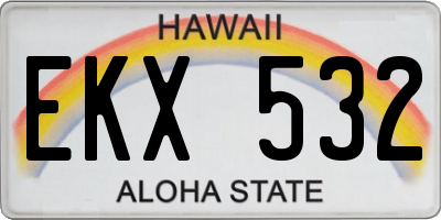 HI license plate EKX532