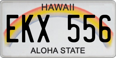 HI license plate EKX556