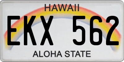 HI license plate EKX562
