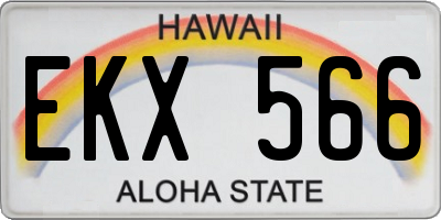 HI license plate EKX566