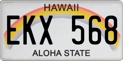 HI license plate EKX568