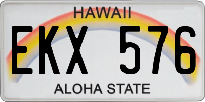 HI license plate EKX576