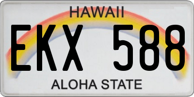 HI license plate EKX588