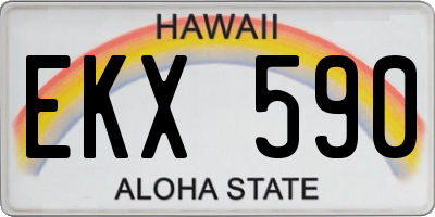 HI license plate EKX590