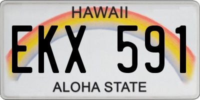 HI license plate EKX591