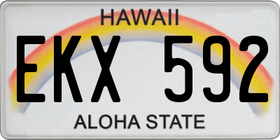 HI license plate EKX592