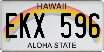 HI license plate EKX596