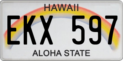 HI license plate EKX597