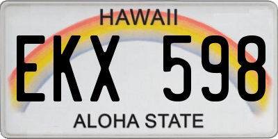 HI license plate EKX598