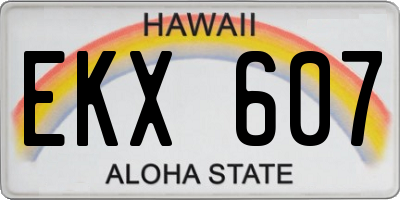 HI license plate EKX607
