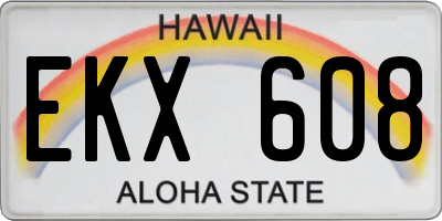 HI license plate EKX608