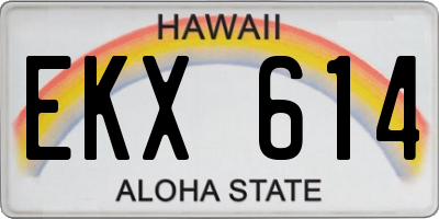 HI license plate EKX614