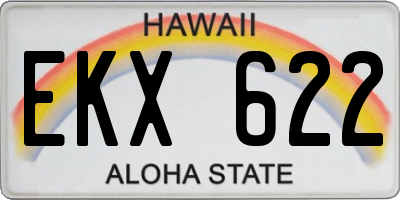 HI license plate EKX622