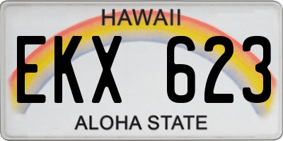 HI license plate EKX623