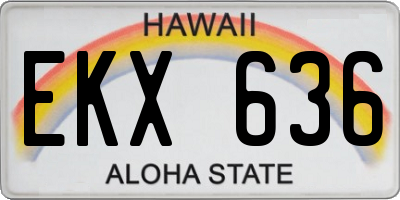 HI license plate EKX636